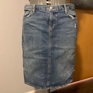 Gently Worn J Crew distressed jean skirt